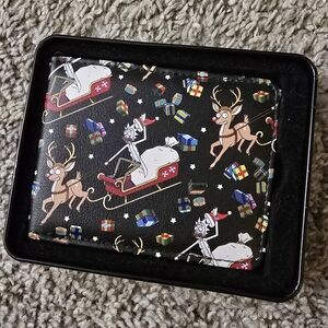 Buckle-Down Black Money Clip with Festive Design